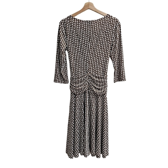 Cartise Dress Fit and Flare Fitted Brown and White Polkadot Dress, Size Medium - Picture 2 of 11